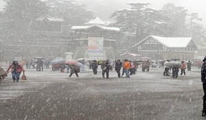 शिमला में हल्की बर्फबारी से सैलानी खुश, हिमाचल प्रदेश में 200 सड़कें वाहनों के लिए बंद