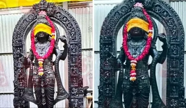 Ram Mandir: रामलला की मूर्ति की नई तस्वीर आई सामने, राम मंदिर के गर्भगृह में स्थापित हुई मूर्ति