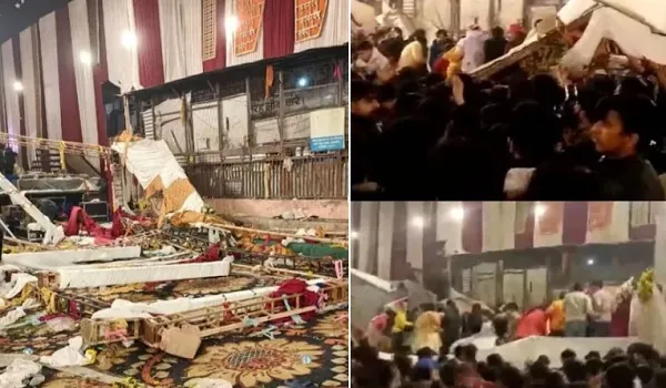 VIDEO: दिल्ली में कालका जी मंदिर परिसर में देर रात बड़ा हादसा, जागरण का स्टेज गिरा, मची भगदड़