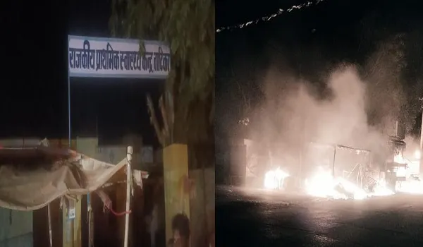 जयपुर के स्वास्थ्य केन्द्र​​​​​​​ के पास लगी भीषण आग, महिलाओं को बाहर निकालकर बचाई जान