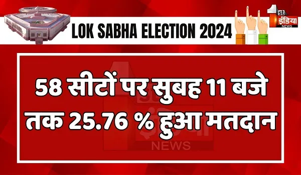 Lok Sabha Election 2024 Phase 6 Voting: देश में 58 सीटों पर वोटिंग जारी, जानिए सुबह 11 बजे तक कितना प्रतिशत हुआ मतदान