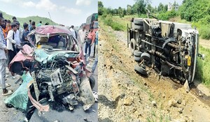 Sirohi News: कार व कंटेनर की आमने-सामने हुई भिड़ंत, हादसे में तीन की मौत 2 घायल